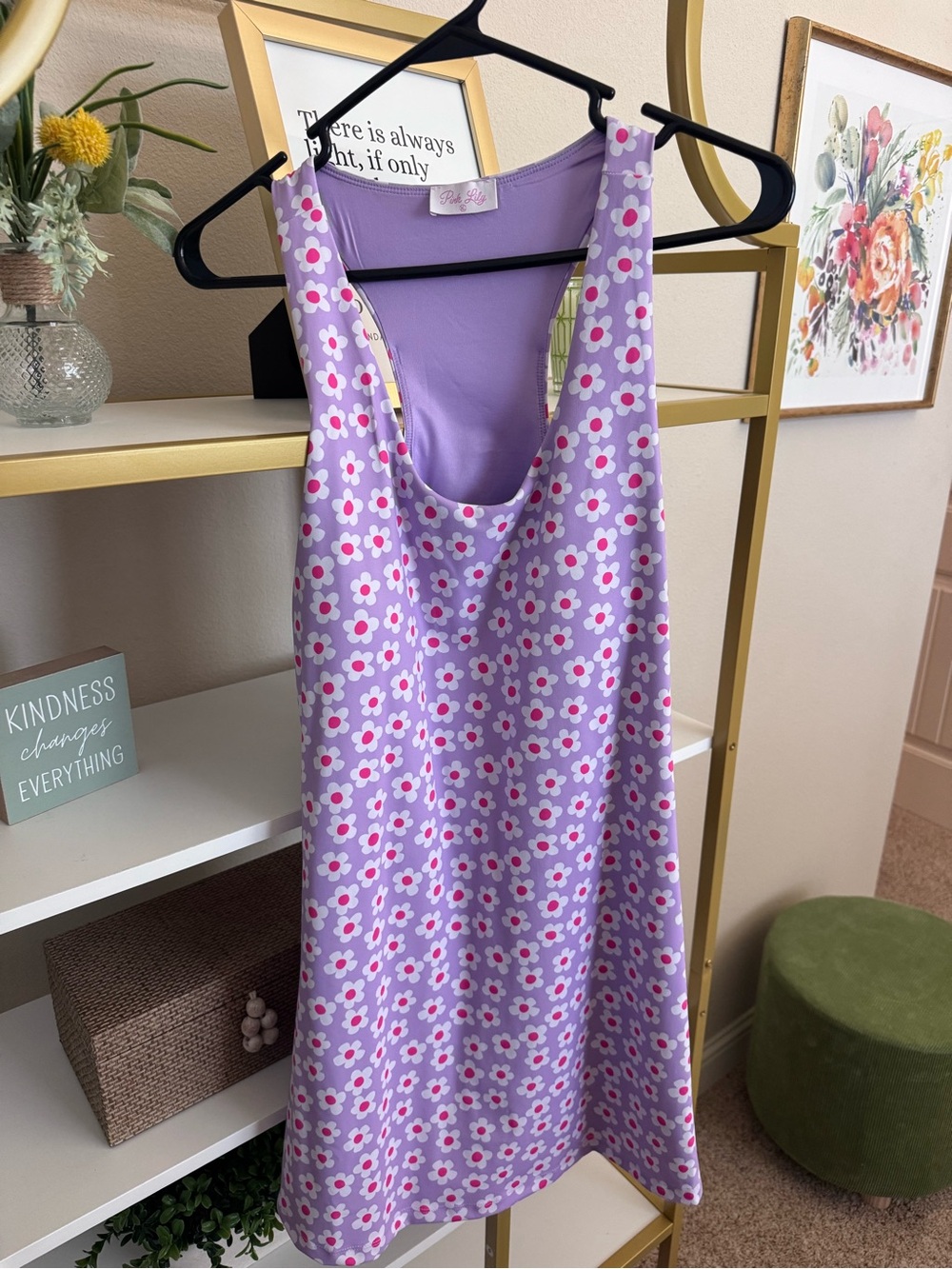 Lilac Floral Racerback Athletic Dress